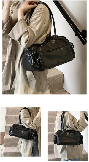 Y2k Squeeze Top Handle Bags Crossbody Purses Women 2025 Trendy Designer Handbag Small Tote Bag