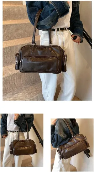 Y2k Squeeze Top Handle Bags Crossbody Purses Women 2025 Trendy Designer Handbag Small Tote Bag