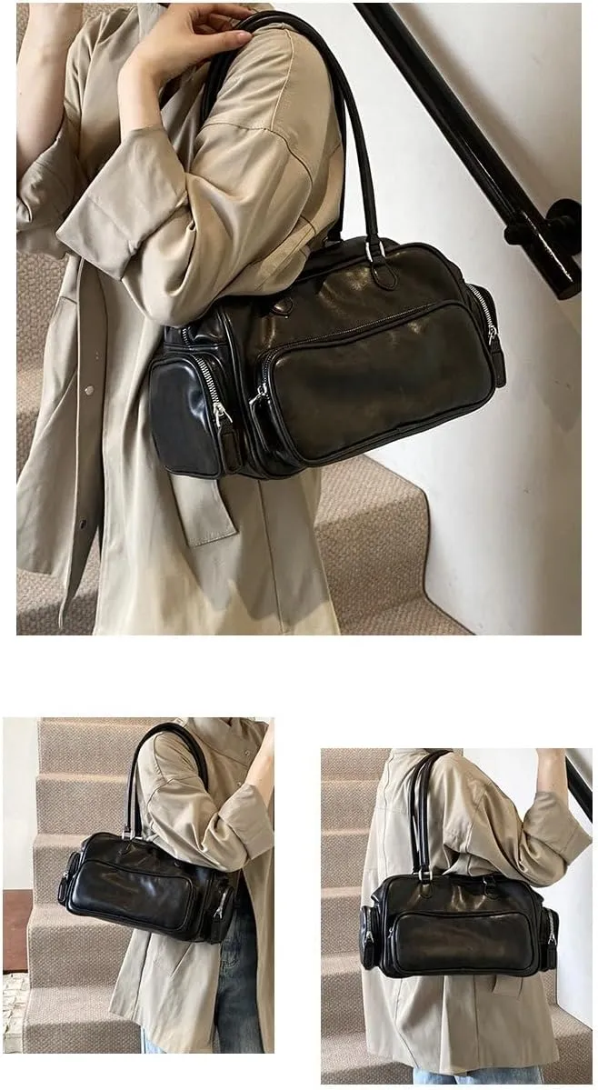 Y2k Squeeze Top Handle Bags Crossbody Purses Women 2025 Trendy Designer Handbag Small Tote Bag