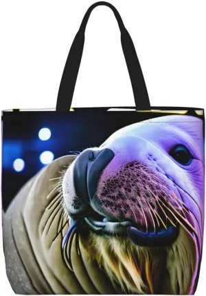 Yellow And Blue Stripes Print Tote Bag Casual Shoulder Bag Handbag Reusable Shopping Travel Bag Gifts For Women