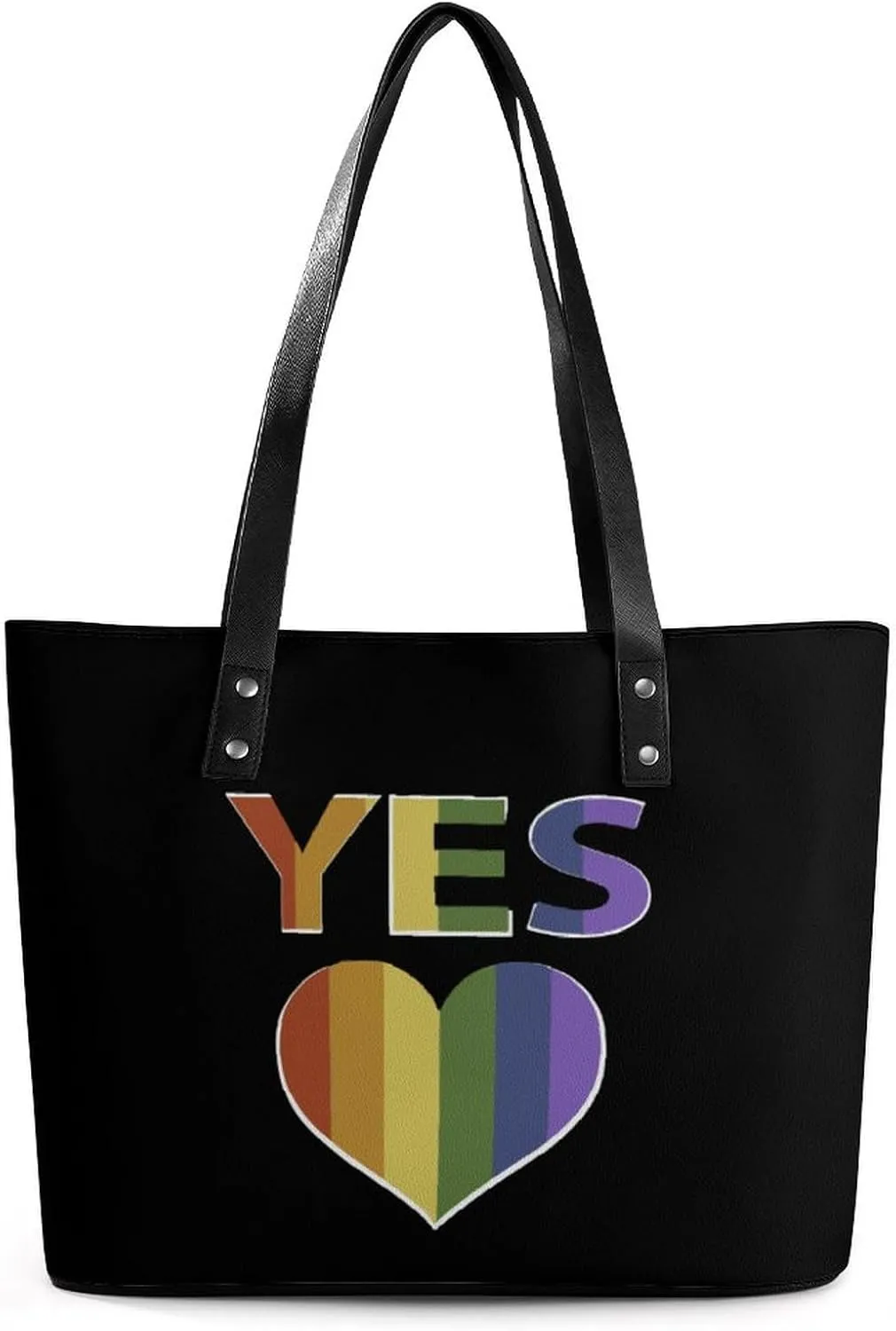 Yes Marriage Equality LGBTQ Women's Tote Bag Leather Purse Shoulder Handbag Portable Shopping Bag for Travel Office