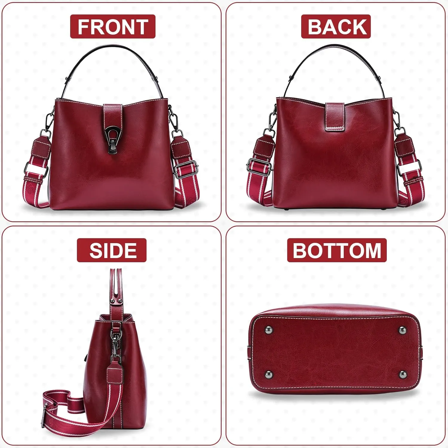 Yonami Genuine Leather Purses - Women's Designer Crossbody Bags – Small Purses for Women, Women's Shoulder Handbags