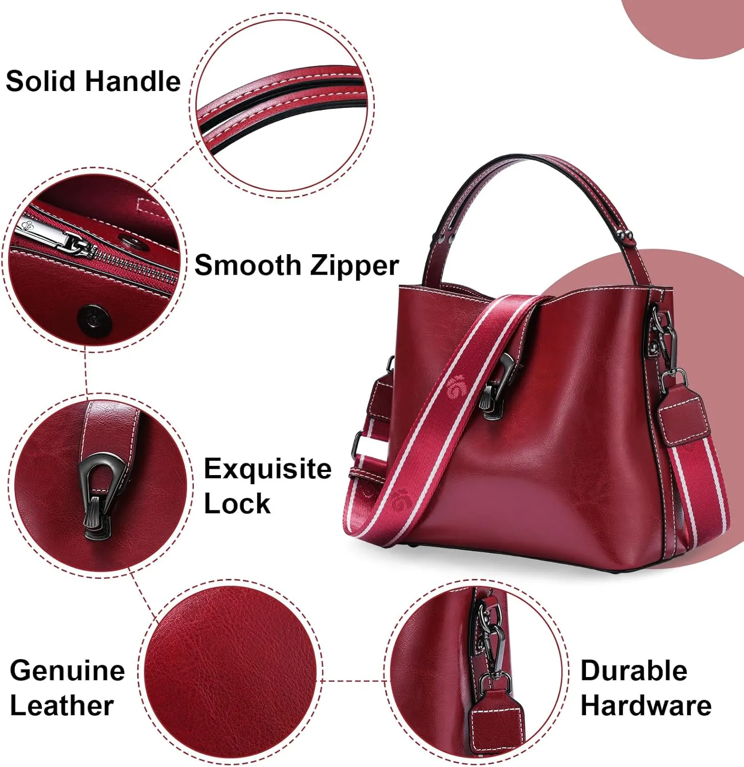Yonami Genuine Leather Purses - Women's Designer Crossbody Bags – Small Purses for Women, Women's Shoulder Handbags