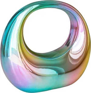 YYW Acrylic Evening Clutch Purse Moon Shape Unique Transparent Evening Handbag