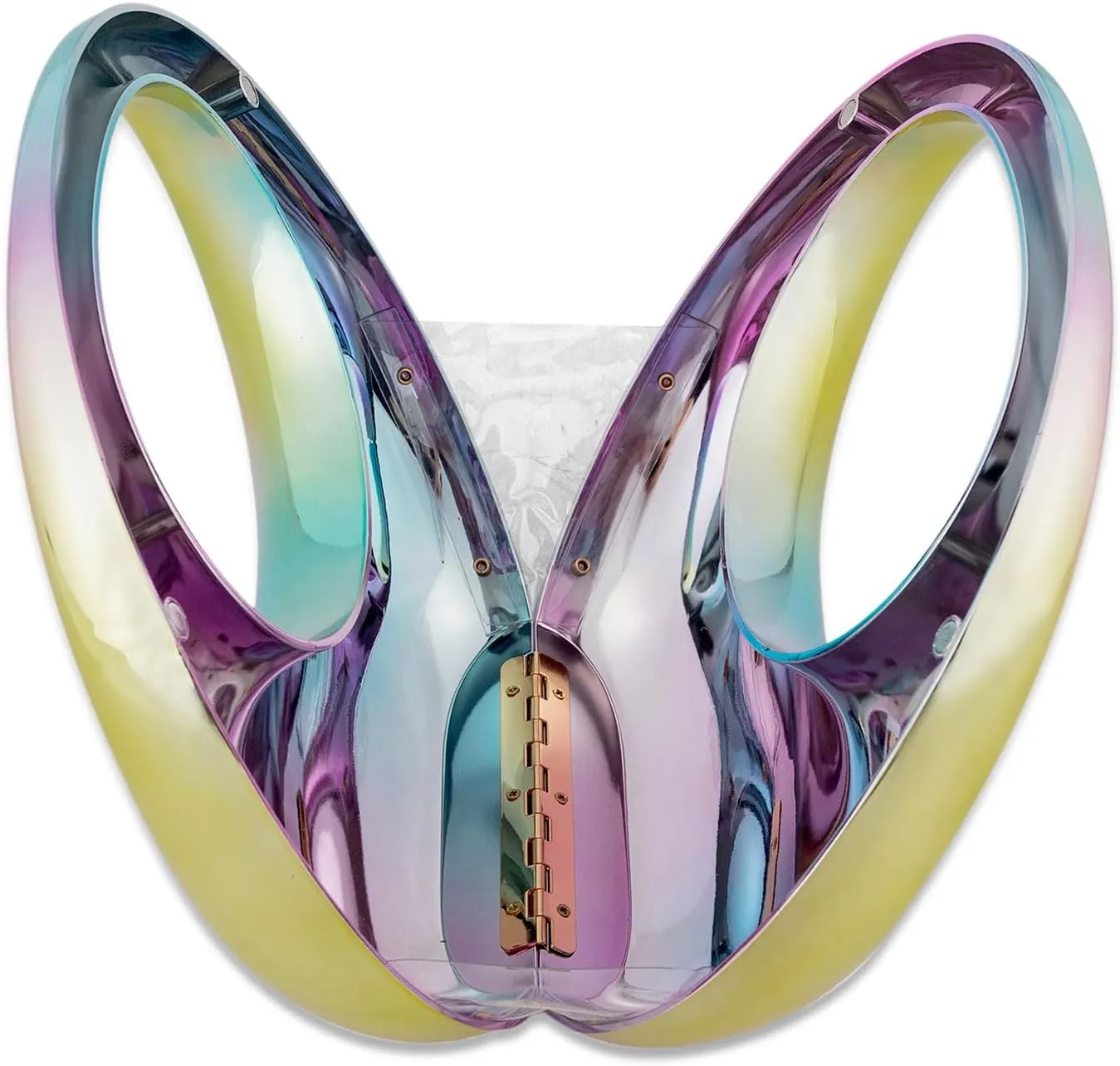 YYW Acrylic Evening Clutch Purse Moon Shape Unique Transparent Evening Handbag