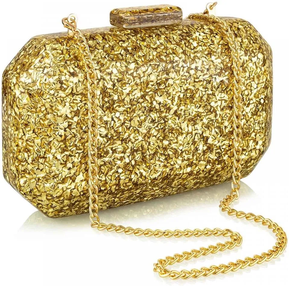 YYW Acrylic Purses Evening Clutch Bag Marbling Handbag for Women Shoulder Bag for Party Wedding Prom