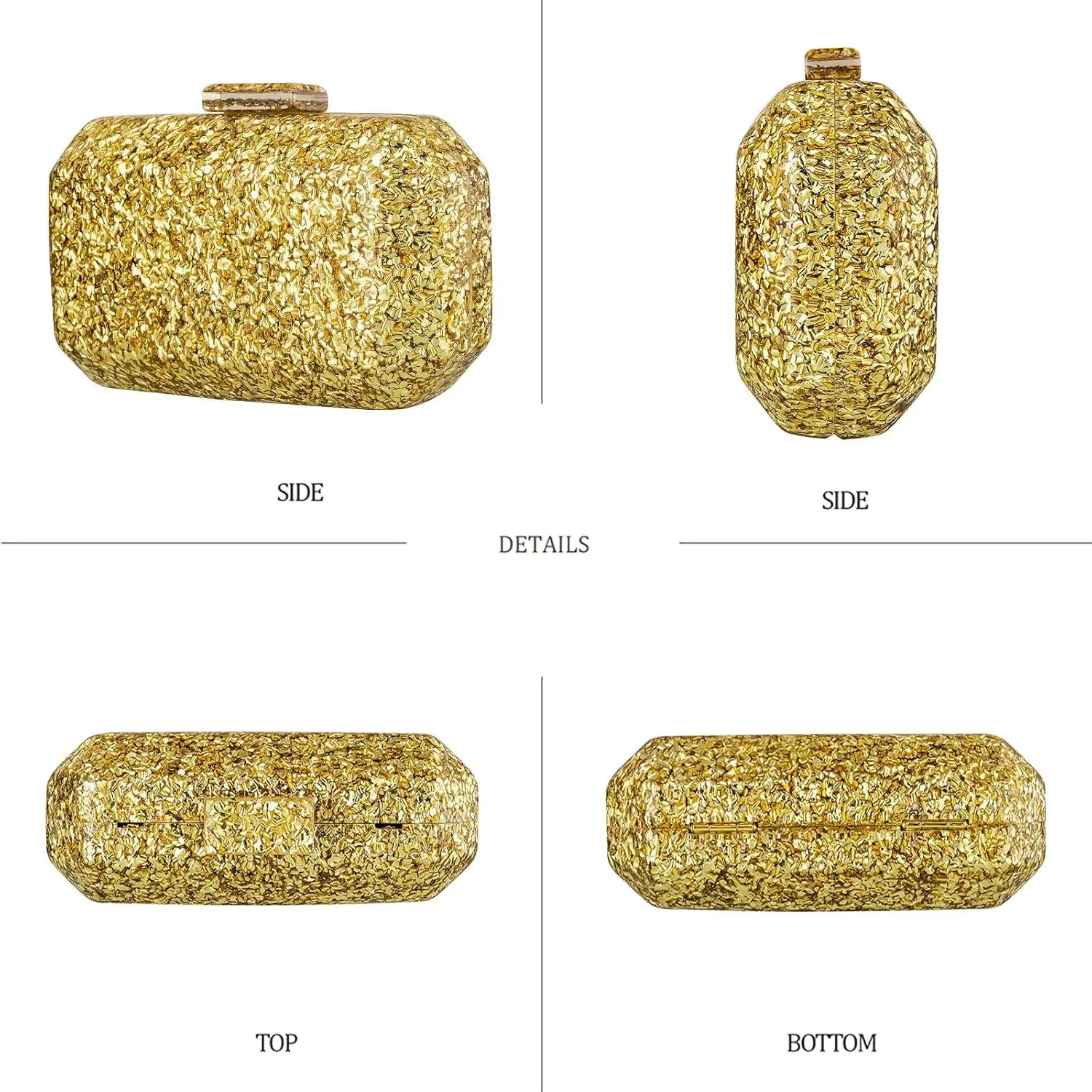 YYW Acrylic Purses Evening Clutch Bag Marbling Handbag for Women Shoulder Bag for Party Wedding Prom