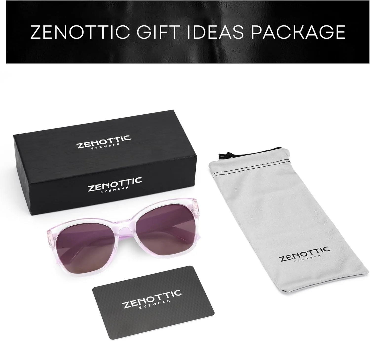 ZENOTTIC Cateye Polarized Sunglasses for Women - Oversized Sun Glasses UV400 Protection Retro Shades Designer Style