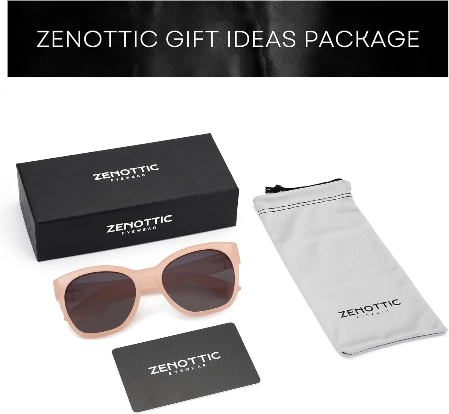 ZENOTTIC Cateye Polarized Sunglasses for Women - Oversized Sun Glasses UV400 Protection Retro Shades Designer Style