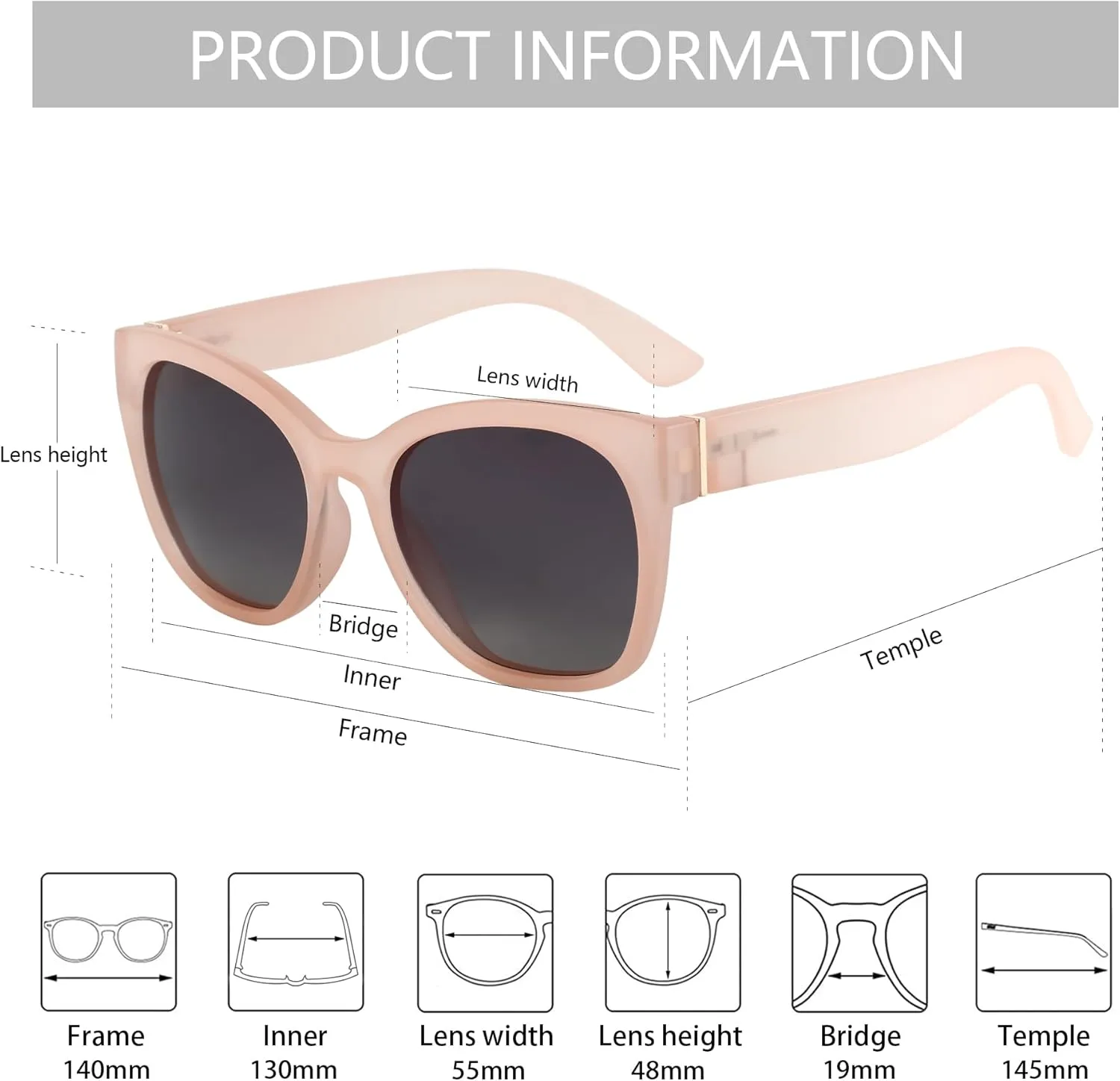 ZENOTTIC Cateye Polarized Sunglasses for Women - Oversized Sun Glasses UV400 Protection Retro Shades Designer Style