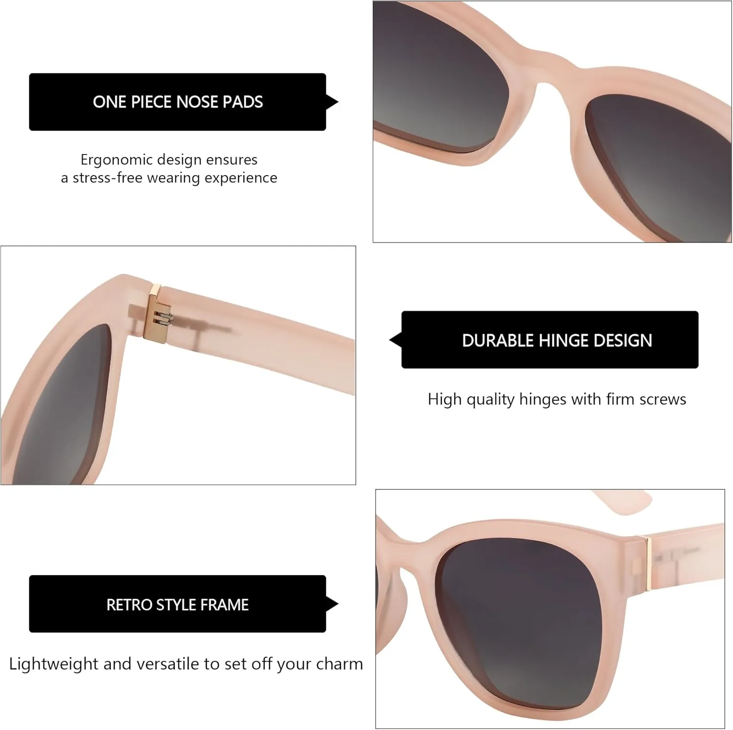 ZENOTTIC Cateye Polarized Sunglasses for Women - Oversized Sun Glasses UV400 Protection Retro Shades Designer Style