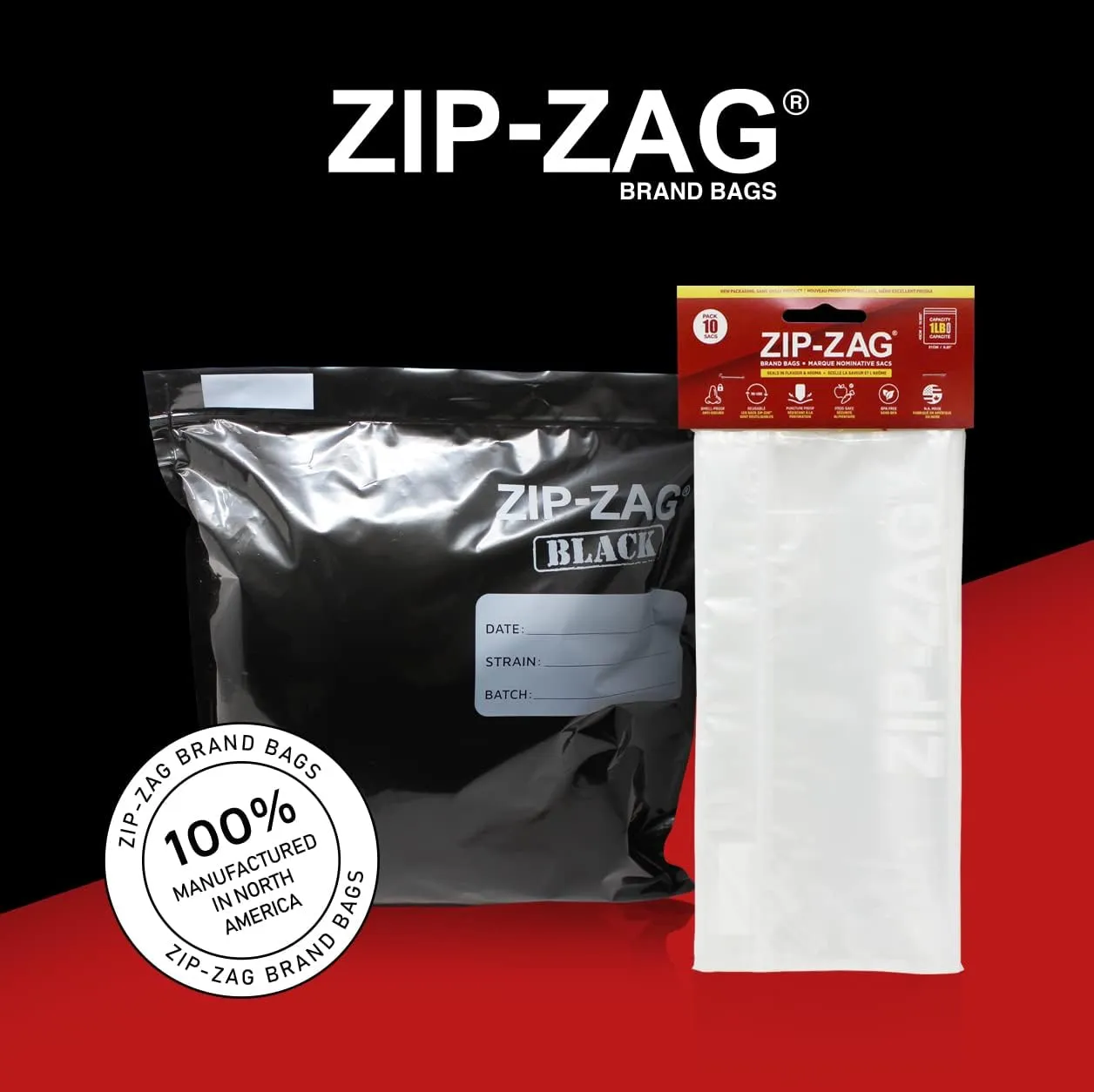 Zip Zag Bag (1 LB) 10x One Pound Zipper Bags (16.93" x 11") Say Goodbye to Stale Herbs And Spices With Food Safe Zipper bags | Resealable, Reusable, Washable, Airtight Bags