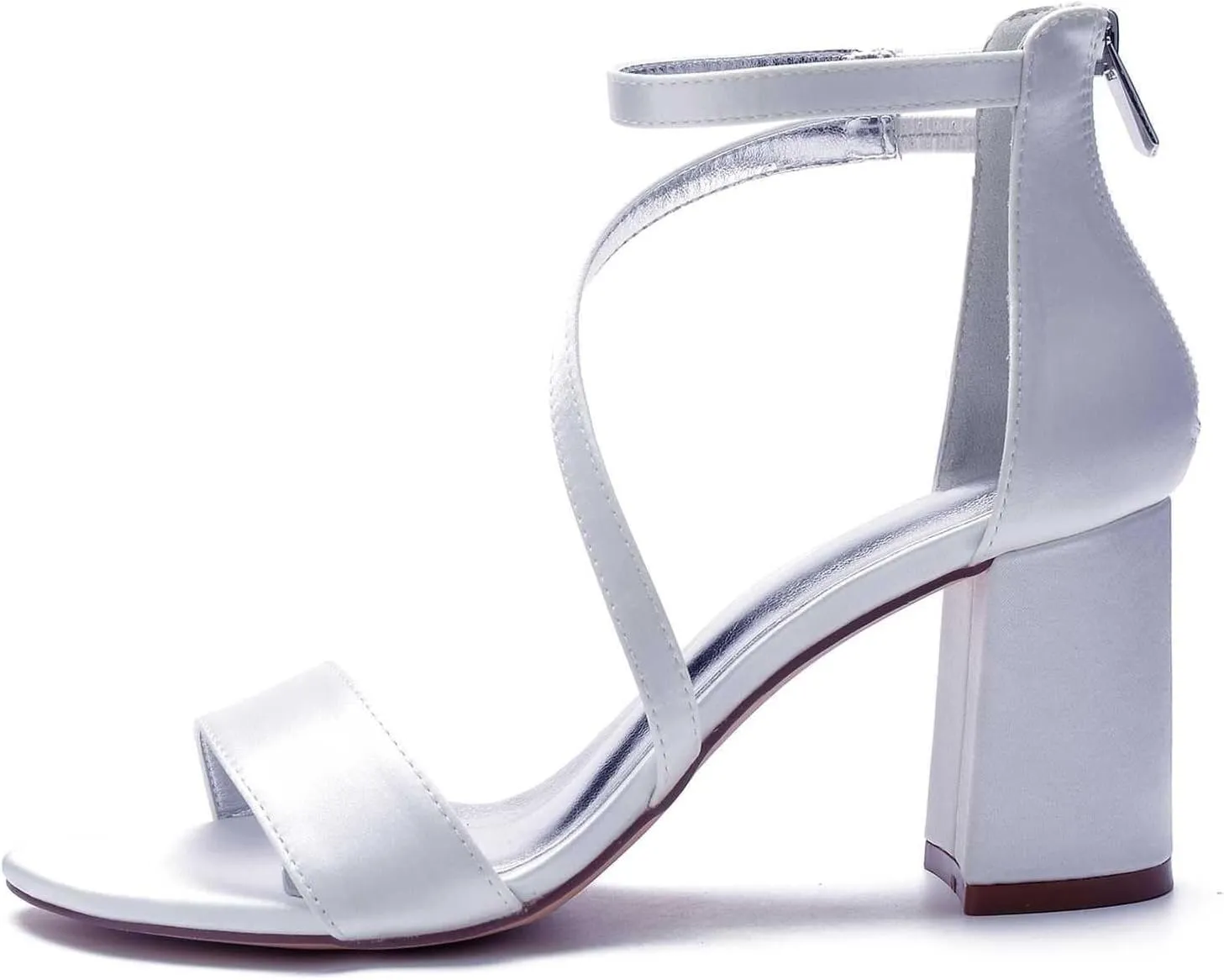 Zipper Heels for Women Low Chunky Block Heel Dress Shoes Adjustable Round Toe Open Toe Ankle Strap Heeled Sandals(Red,5.5 UK)